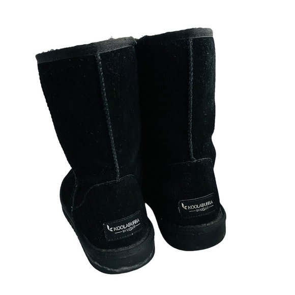 UGG Koolaburra Black Suede Shearling Winter Boots - Picture 3 of 12